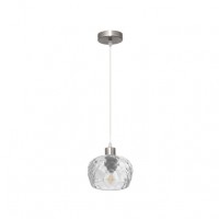 Distribuidor - Lâmpadas Diversas | Lâmpadas Modernas | COLGANTE ESTELA 1XE27 CROMO REGX13X13 CM C/TULIPA CRISTAL TALLADO TRANSPARENTE Ref: 196891020